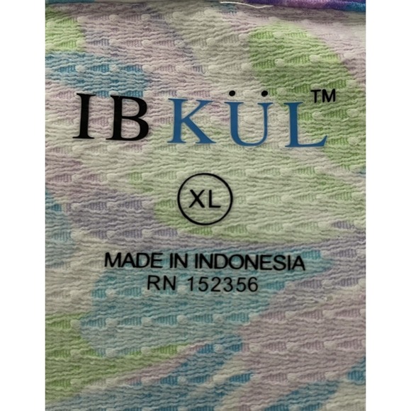 Ibkul 1/4 Zip Pullover Side Mesh Sleeves‎ Floral Blue Purple Golf Tennis XL - Picture 4 of 4